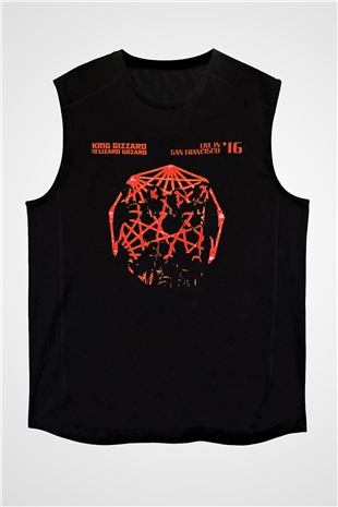 Khruanybin Baskılı Unisex Siyah Kolsuz Tişört - Tshirt