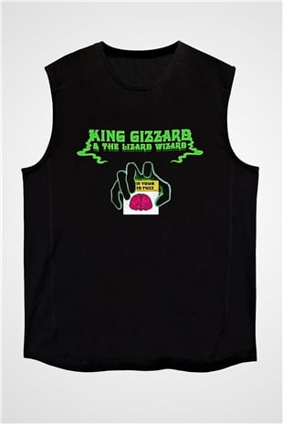Khruanybin Baskılı Unisex Siyah Kolsuz Tişört - Tshirt