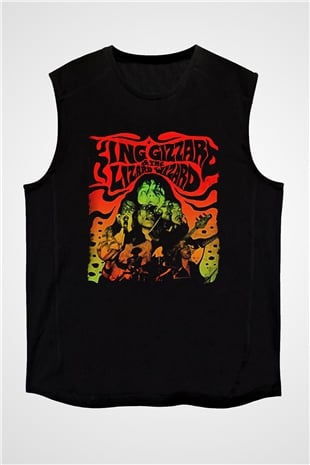 Khruanybin Baskılı Unisex Siyah Kolsuz Tişört - Tshirt