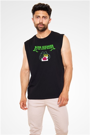 Khruanybin Baskılı Unisex Siyah Kolsuz Tişört - Tshirt