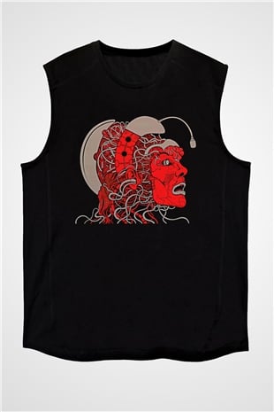 Khruanybin Baskılı Unisex Siyah Kolsuz Tişört - Tshirt