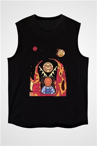Khruanybin Baskılı Unisex Siyah Kolsuz Tişört - Tshirt