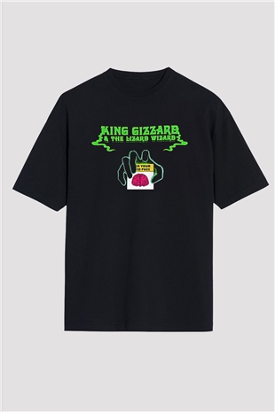 Khruanybin Baskılı Unisex Siyah Oversize Tişört - Tshirt