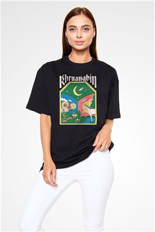 Khruanybin Baskılı Unisex Siyah Oversize Tişört - Tshirt