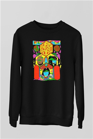 Khruanybin Baskılı Unisex Siyah Sweatshirt