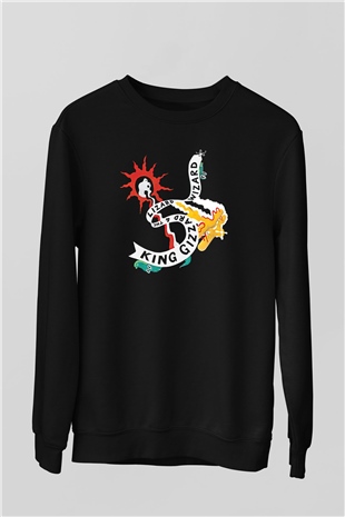 Khruanybin Baskılı Unisex Siyah Sweatshirt