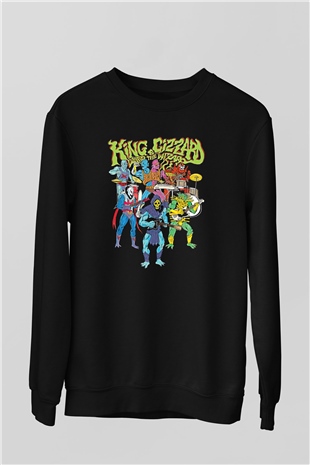 Khruanybin Baskılı Unisex Siyah Sweatshirt