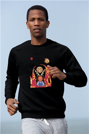 Khruanybin Baskılı Unisex Siyah Sweatshirt