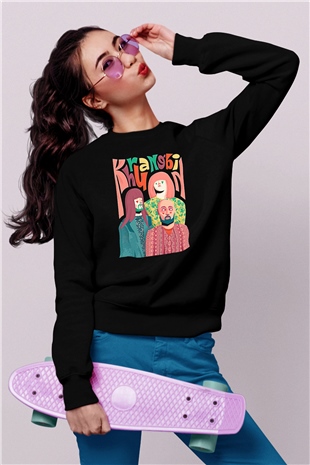 Khruanybin Baskılı Unisex Siyah Sweatshirt