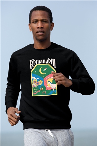 Khruanybin Baskılı Unisex Siyah Sweatshirt