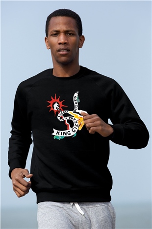 Khruanybin Baskılı Unisex Siyah Sweatshirt