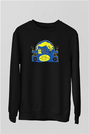 Khruanybin Baskılı Unisex Siyah Sweatshirt