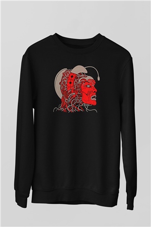 Khruanybin Baskılı Unisex Siyah Sweatshirt