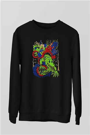 Khruanybin Baskılı Unisex Siyah Sweatshirt