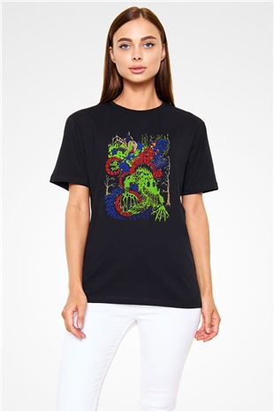 Khruanybin Baskılı Unisex Siyah Tişört - Tshirt