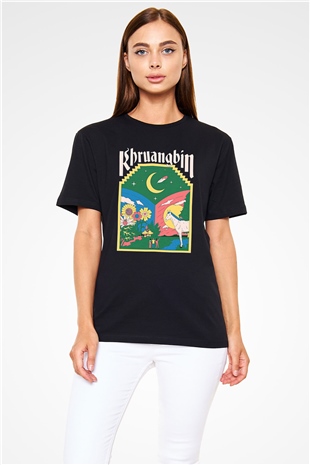 Khruanybin Baskılı Unisex Siyah Tişört - Tshirt