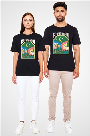 Khruanybin Baskılı Unisex Siyah Tişört - Tshirt