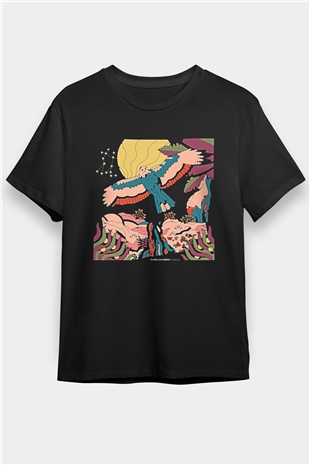 Khruanybin Baskılı Unisex Siyah Tişört - Tshirt