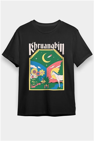 Khruanybin Baskılı Unisex Siyah Tişört - Tshirt
