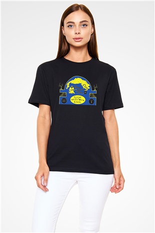 Khruanybin Baskılı Unisex Siyah Tişört - Tshirt