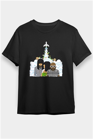 Khruanybin Baskılı Unisex Siyah Tişört - Tshirt