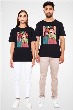 Khruanybin Baskılı Unisex Siyah Tişört - Tshirt