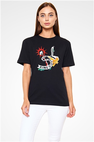 Khruanybin Baskılı Unisex Siyah Tişört - Tshirt