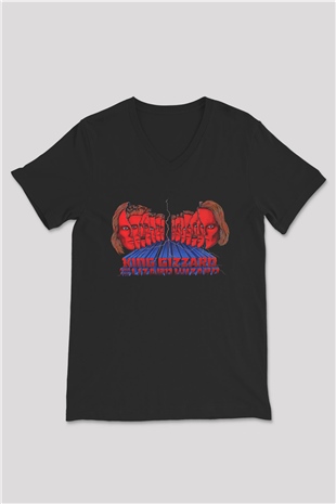 Khruanybin Baskılı Unisex Siyah V Yaka Tişört - Tshirt