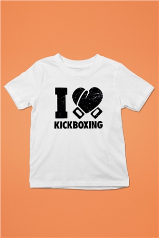 Kick boks Baskılı Beyaz Unisex Çocuk Tişört