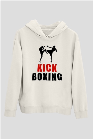 Kick boks Beyaz Unisex Hoodie