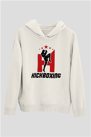 Kick boks Beyaz Unisex Hoodie