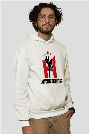 Kick boks Beyaz Unisex Hoodie