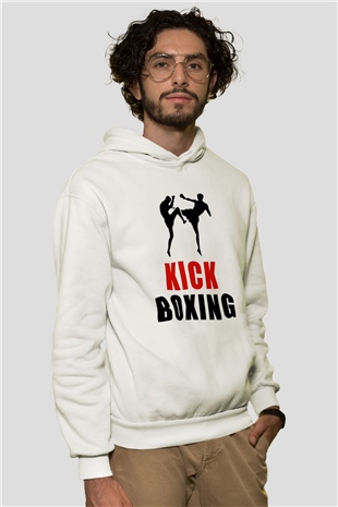 Kick boks Beyaz Unisex Hoodie