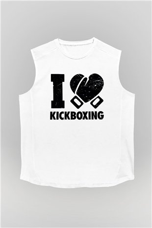 Kick boks Beyaz Unisex Kolsuz Tişört
