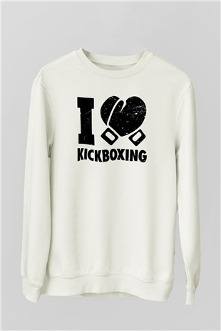 Kick boks Beyaz Unisex Sweatshirt