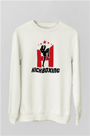 Kick boks Beyaz Unisex Sweatshirt