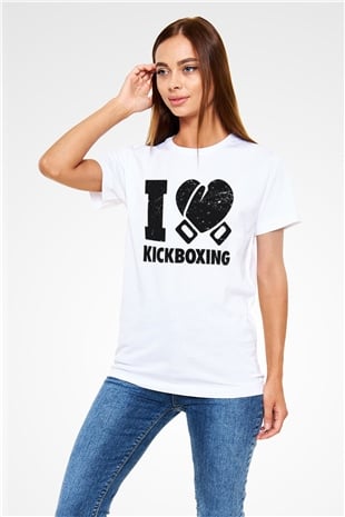 Kick boks Beyaz Unisex Tişört T-Shirt - TişörtFabrikası