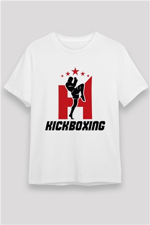 Kick boks Beyaz Unisex Tişört T-Shirt - TişörtFabrikası