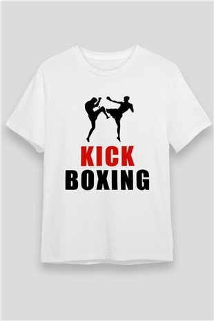 Kick boks Beyaz Unisex Tişört T-Shirt - TişörtFabrikası