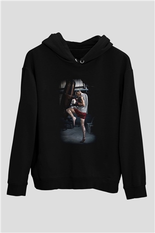Kick boks Siyah Unisex Hoodie
