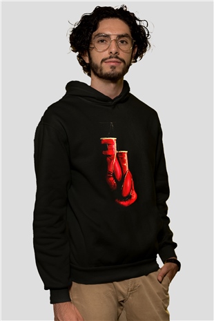 Kick boks Siyah Unisex Hoodie