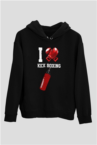 Kick boks Siyah Unisex Hoodie