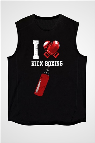 Kick boks Siyah Unisex Kolsuz Tişört