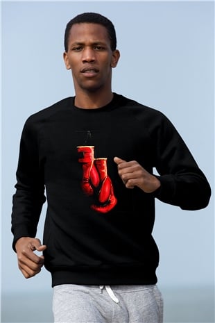 Kick boks Siyah Unisex Sweatshirt