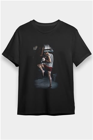 Kick boks Siyah Unisex Tişört T-Shirt - TişörtFabrikası