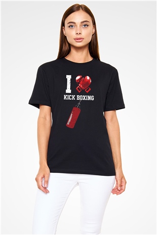 Kick boks Siyah Unisex Tişört T-Shirt - TişörtFabrikası
