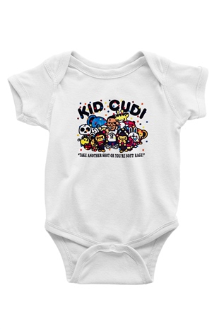 Kid Cudi Baskılı Beyaz Unisex Bebek Body - Zıbın