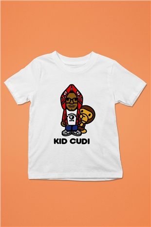 Kid Cudi Baskılı Beyaz Unisex Çocuk Tişört