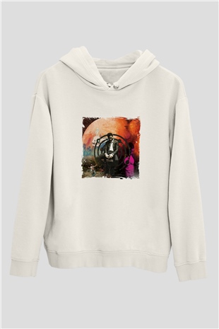 Kid Cudi Baskılı Unisex Beyaz Kapüşonlu Sweatshirt