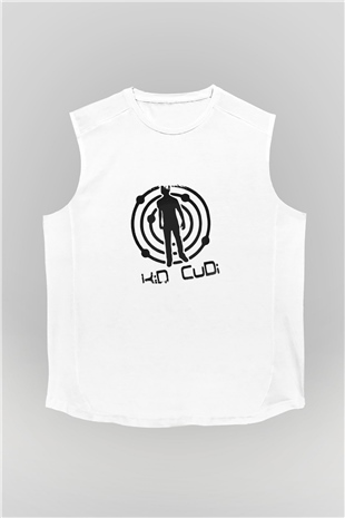Kid Cudi Baskılı Unisex Beyaz Kolsuz Tişört